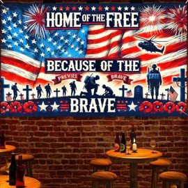 BlissYard Memorial Day Party Background Banner 71 x 43 Inch Independence Day Themed 4th of July Patriotic National Holiday Backdrop Independence Day Themed Indoor Outdoor Supplies