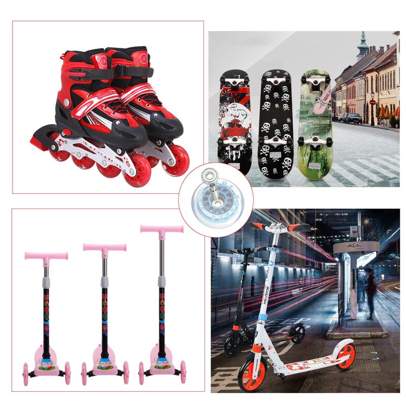 RLECS 8pcs 6mm Aluminum Long Sleeve Inline Roller Skate Wheels