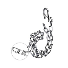 Motor God Trailer Hitch Safety Chain with S-Hook and Latch, Steel (Pair) (5000 lb Capacity)