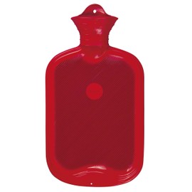 Classic Rubber Hot Water Bottle with Hanging Hole 2 Liters Red