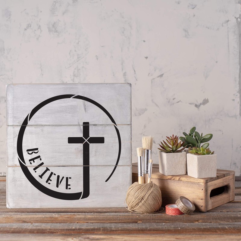 Circle Cross Stencil Template - Reusable Stencils for Painting in