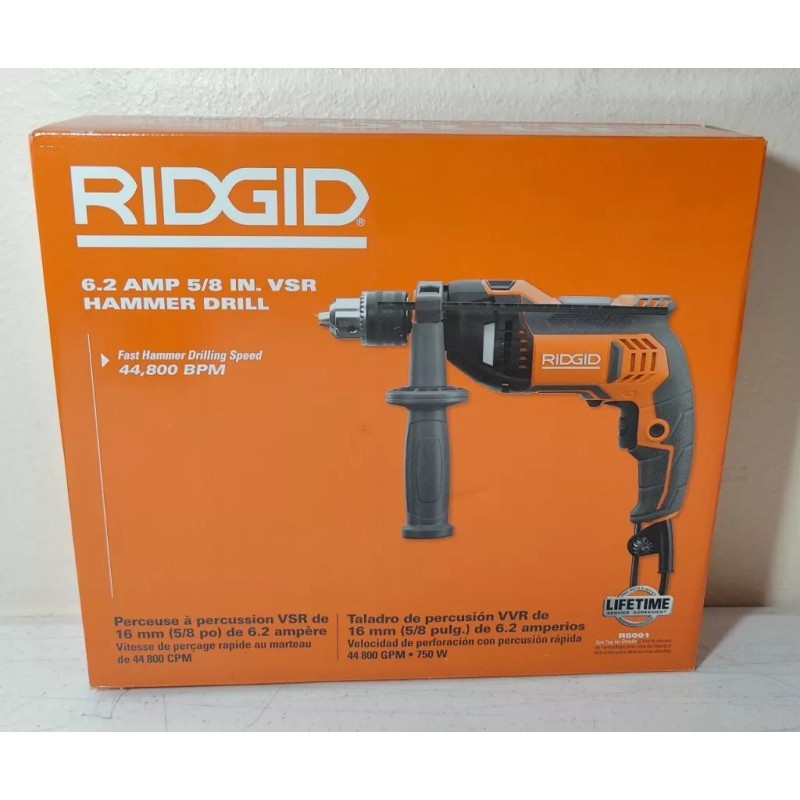 RIDGID 5/8" VSR Hammer Drill 6.2 AMP 44,800 BPM R5001