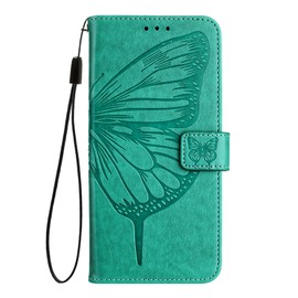 Asdsinfor Case for TCL 50 XE 5G, PU Leather Folio Flip Wallet Case with Credit Cards Holder Kickstand Magnetic Closure Protective Cover for TCL 50 XE 5G,Green Butterfly YB