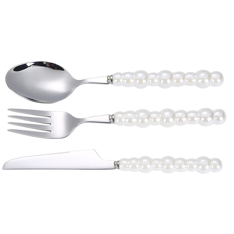 Luxury Pearl Cutlery Set, 304 Stainless Steel Utensils, Fine Polished,