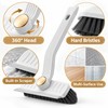 360° Rotating Grout Cleaning Brush with Scraper – Hard Bristle