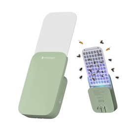 Mosalogic Fly Insect Trap Plug-in Fruit Flies Killer Gnat Trapper Moth Catcher Fly Trapper UV Attractant Catcher for 400 Sq Ft of Protection Green-1PACK