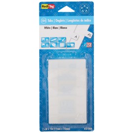 Redi-Tag, RTG31000, Permanent Stick Write-On Index Tabs, 104 / Pack , White