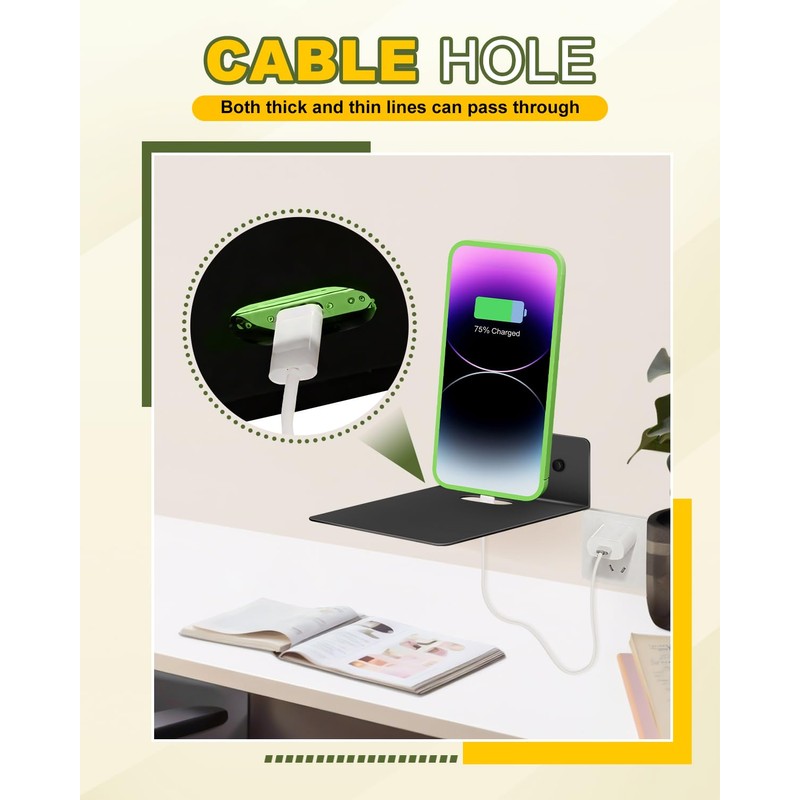 eZAKKA Mini Wall Shelf, Small Shelves for Wall, Metal Shelf,for