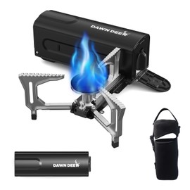 Dawn Deer Portable Cassette Stove With Delicate Storage Bag, Foldable Camp Stove Compact Camping Stove, 2200W Folding Butane Gas Burner (Black)