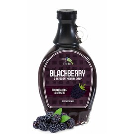 Green Jay Gourmet Blackberry Syrup - 3 Ingredient Premium Breakfast Syrup with Fresh Blackberries, Cane Sugar, Lemon Juice - All-Natural, Non-GMO Pancake Syrup, Waffle Syrup, Dessert Syrup - 8 Ounces