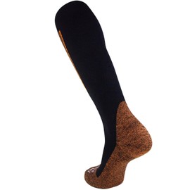 Copper Compression Ski Socks – Warm Merino Wool, Over the Calf – Men, Women (1 Pair - Black, X-Large)