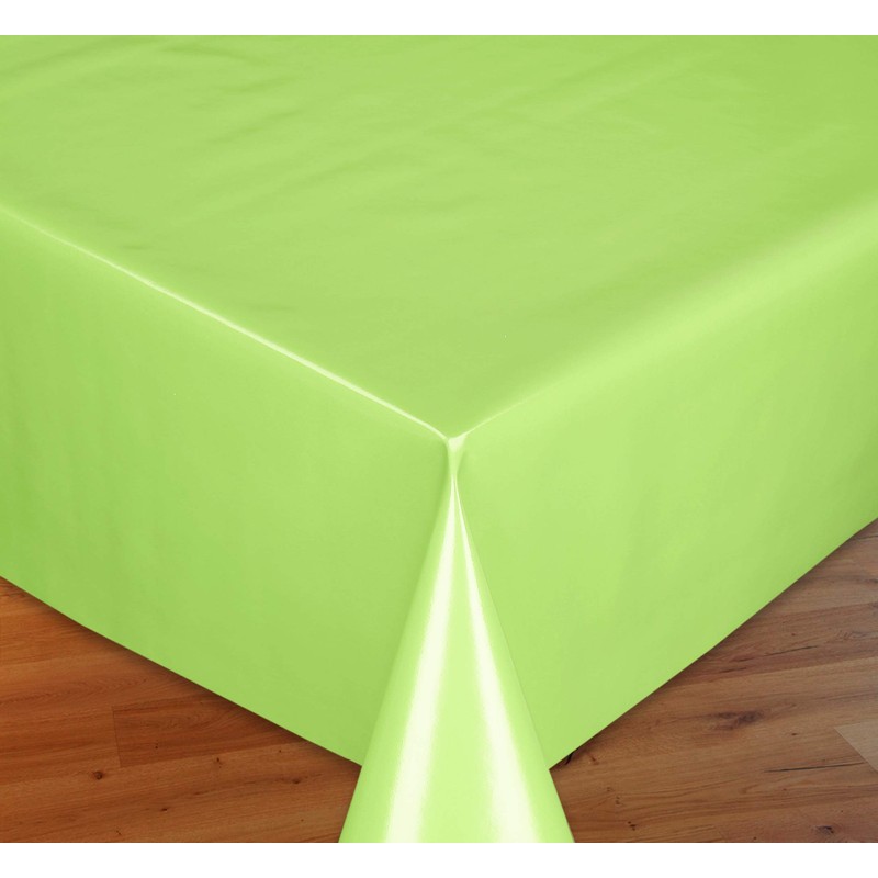 Oilcloth Tablecloth, Wipe Clean, Smooth Surface, Plain Motif, Green, Choice
