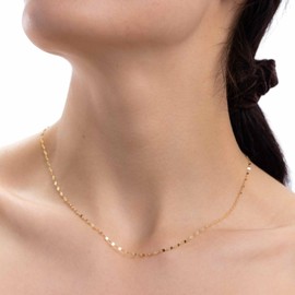 Imperial Jewelry Cadena Para Mujer de Oro 10K Italiano Collar Estilo Grano de Café (50 cm)