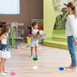 YIKIADA 10 Colors Dot Stickers 6 Inches Vinyl Self-Adhesive Waterproof Colored Circle Labels Kid Floor Decals Removable Line Up Round Tags for Office Classroom 10 PCS