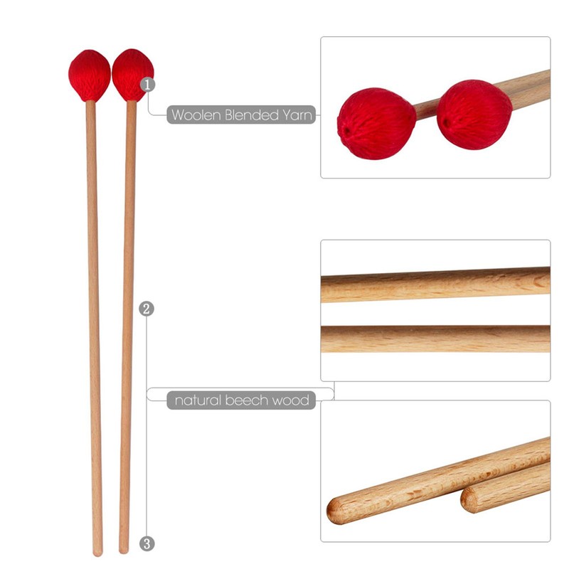 Middle Marimba Stick Mallets Xylophone Glockensplel Mallet with Beech Handle