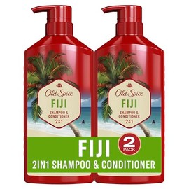 Old Spice Fiji - Juego de champú y acondicionador 2 en 1 para hombres, aroma a coco y madera tropical, cabello más saludable, más completo, de aspecto