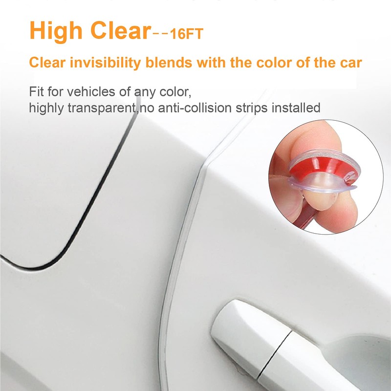 Car Door Edge Guards, 16FT Clear Universal Multifunction Car Door