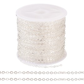 Pandahall 32.8 Feet Silver Chain for Jewelry Making, Silver Necklace Chain Spool Iron Cable Craft Chains Jewelry Chains for DIY Necklace Jewelry Making