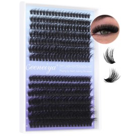 Geeneiya Eyelash Clusters Fluffy Lash Extension Mink Thick Cluster Eyelash Extensions 10-18MM Cluster Lashes Individual Fluffy Fake Eyelashes, Not Kit (60D+80D, 280Pcs) | Geeneiya