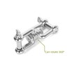 Ruimou 1Pcs 316 Stainless Steel Double Shackle Universal Swivel Ring