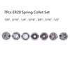 findmall 7Pcs ER20 Spring Collet Set 1/8-1/2 for CNC Milling