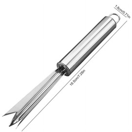 1Pc Silver Pineapple Eye Peeler Remover Tool,Multipurpose Pineapple Eye Clip,Pineapple Eye Cutter V Shape Stainless Steel Pineapple Eye Peeler Remover for Home Kitchen Fruit Tool Peelers Slicers