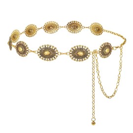 Women's Gold Chain Belt, Adjustable Metal Belt, Gold Women's Western Cowgirl Belt for Dresses, Adjustable Waist Belt for Dress