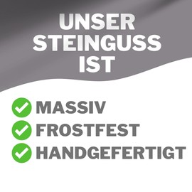 Stone Rose Flower Flower Cast Stone Frost-Proof Weatherproof Garden Decoration 8 cm Handmade - Hand Painted