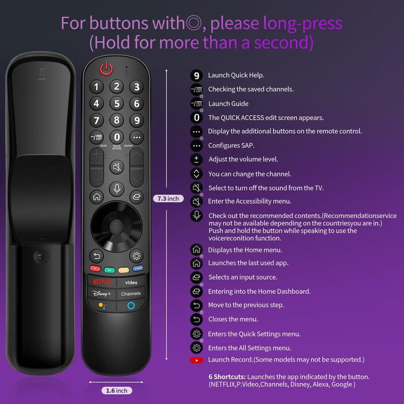 LG magic remote control for smart TV with pointer and