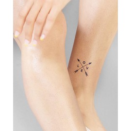 Inkbox Temporary Tattoos, Semi-Permanent Tattoo, One Premium Easy Long Lasting, Waterproof Temp Tattoo with For Now Ink - Lasts 1-2 Weeks, Crossed Destinies, 2 x 2 in