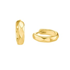 s.Oliver 2034238 Women's Hoop Earrings 925 Sterling Silver 1.2 cm Gold Comes in Jewellery Gift Box, Sterling Silver