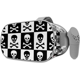 Decal Style Skin Wrap Compatible with Oculus Go Headset - Skull Checkerboard (Oculus NOT Included)