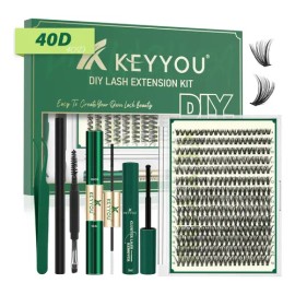 Kit de Extensiones de Pestañas KEYYOU 40D Mink Sintético para Aplicación Fácil                                                                        