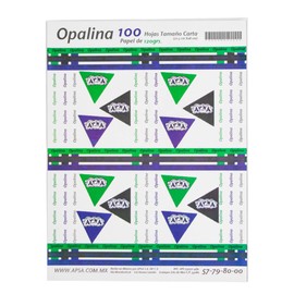 APSA Hojas de Papel Opalina Tamaño Carta Color Blanco 120gr Biodegradable Paquete con 100 piezas