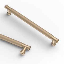 Asidrama 10 Pack 10 Inch(254mm) Champagne Gold Cabinet Pulls Knurled Kitchen Cabinet Handles, Cabinet Pulls Kitchen Cabinet Hardware for Cupboard Drawer Pulls