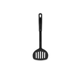 AME D'ESSENCE Turner Round Slotted Spatula 12 inch Black Nylon 410ºF Heat Resistant Spatula with Ergonomic Handle Kitchen Gadgets for Frying