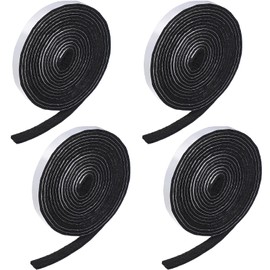 Zonon 4 Rolls 120 Inch Felt Strip with Adhesive Backing Felt Tapes Furniture Strip Rolls Self Stick Heavy Duty Polyester for Protecting Furniture and DIY Adhesive(Black,0.5 Inch)