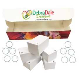 Debra Dale Designs Made Right in the USA Pocket Size Blank Flash Cards White with 10 Metal Rings 1,100 Index Cards - Single Hole Punched, 2" x 3.5" for Learning, Note Taking, Memory Drills, Site Cards