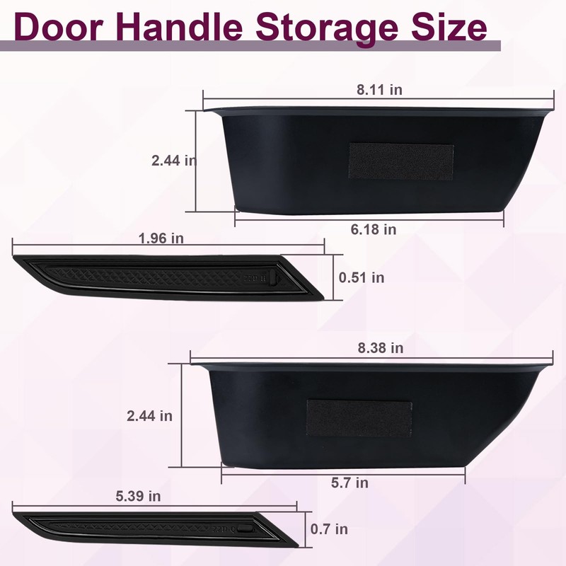 ecocstm 4 PCS Door Handle Storage Organizer, Compatible with Ford