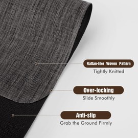 Blvornl Office Chair Mat for Hardwood Floor, 40"x 55" Desk Mat for Hard Wood, Large Anti-Slip Hard Floor Protector Rolling Chair Mat, PVC Mat Desk Rug for Office Home, Black
