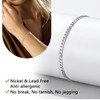 Sterling Silver Chain Bracelet for Women Thin Cuban Link Wrist