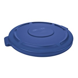 Rubbermaid Commercial Products BRUTE Heavy-Duty Round Trash/Garbage Lid, 32-Gallon, Blue, Compatible with Rubbermaid BRUTE 32-Gallon Can