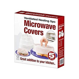 5 Pack Microwave Plate Covers with Steam Vents – Nesting Food Covers, Splatter Guard Lids, Dishwasher Safe Plastic Set – Dependable Industries Inc. Essentials