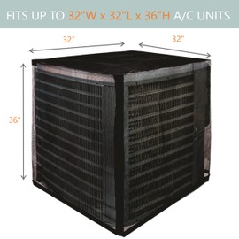 MODERN WAVE Central Air Conditioner Cover for Outside Units 32 x 32 x 36 inches - Full Universal Outdoor AC Cover Defender (Mesh, 32" x 32" x 36")