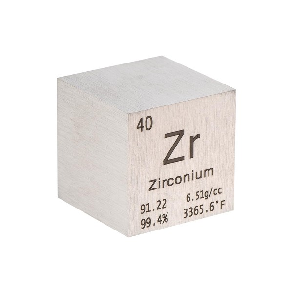 PATIKIL 1 Inch Zirconium Cube Metal Element High Density Block