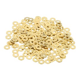 MECCANIXITY 220 Pack Brass Flat Washer, M2 Copper Washers Crush Washer Kit Assortment, 2mm ID, 5mm OD, 0.4mm Thick for Bolts Screws Machinery Repair, Outdoor Construction