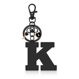 Initial Letter Keyring Letter A-Z Keychain Heart Initial Keychain Gifts for Women Wife Girlfriend Daughter Graduation Birthday Gift Alphabet Initials Keyring for Purse Backpacks Handbags (Letter K)