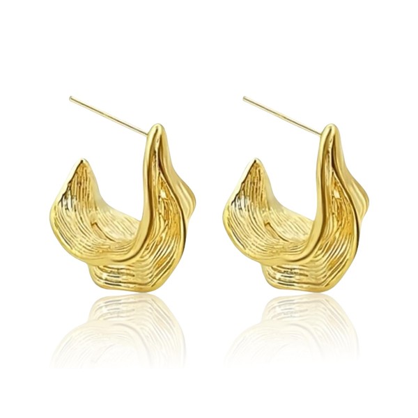 JoyToGo 18K Gold Plated Earrings for Women Irregular Leaf Drop