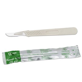 10pc Sterile Disposable Scalpel Stainless Steel #10 Curved Blade