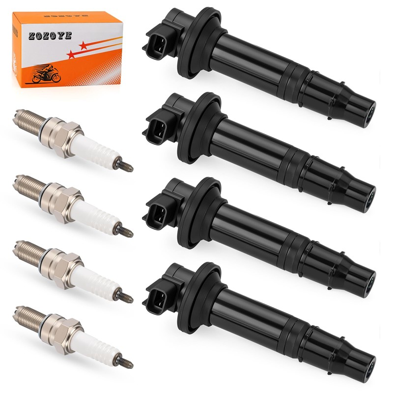 4Pcs Ignition Stick Coils w/Spark Plug For Yamaha YZF-R6 1999-2002